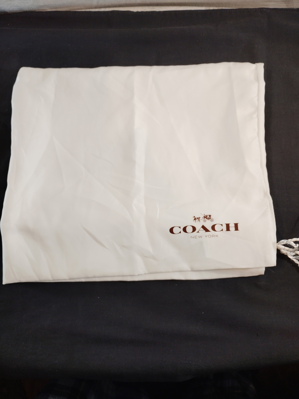 Coach  Large White Drawstring Dust Bag